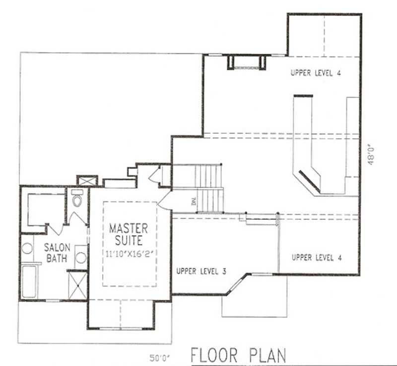 Floor Plan Second Story of Traditional Plan #147-1028