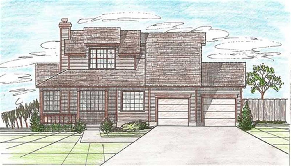 Front elevation of Contemporary home (ThePlanCollection: House Plan #147-1035)