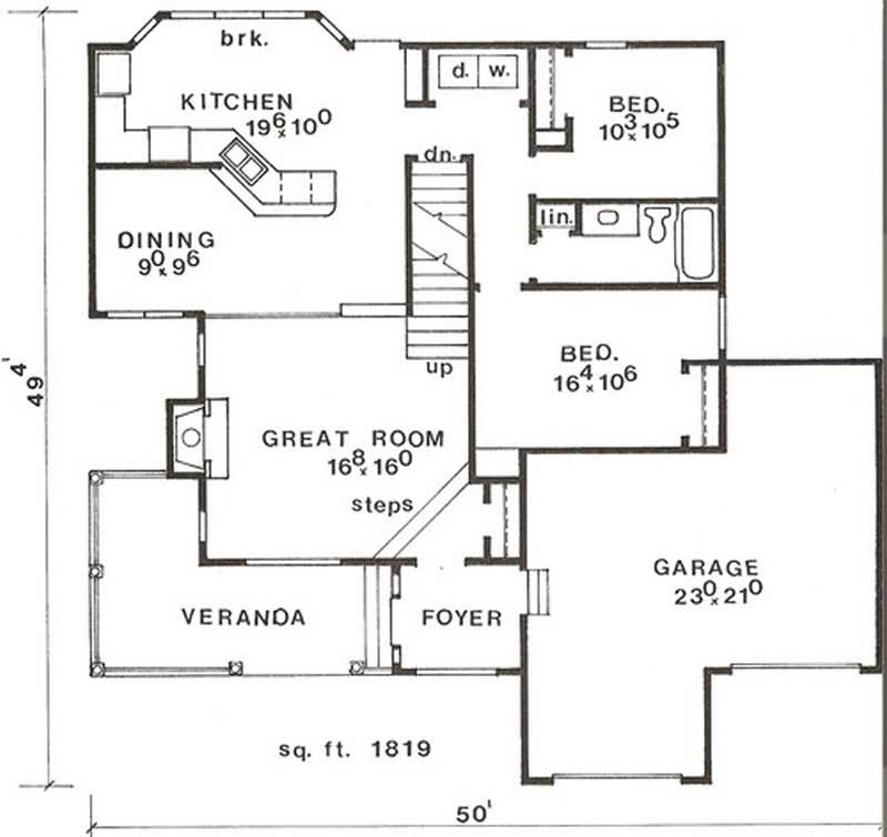 Floor Plan First Story of Contemporary Plan #147-1035