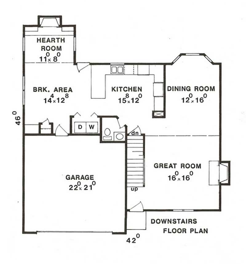 Floor Plan First Story of Contemporary Plan #147-1038