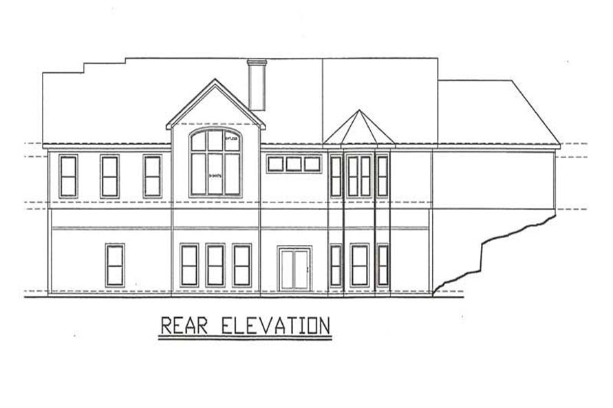 Home Plan Rear Elevation of this 4-Bedroom,4167 Sq Ft Plan -147-1040