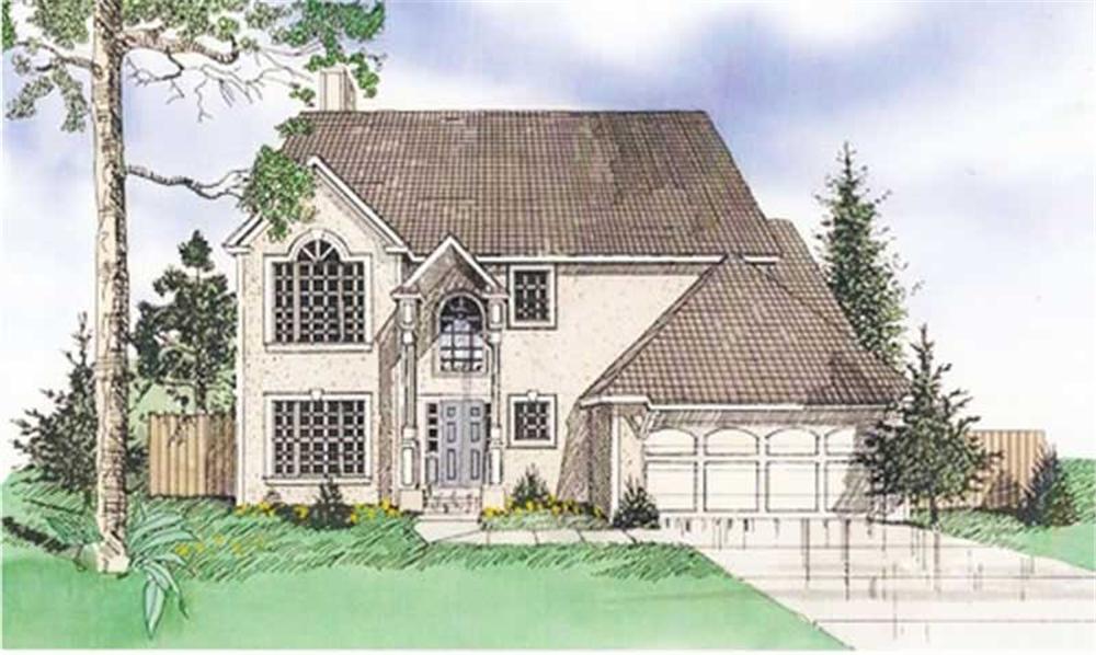 Front elevation of Contemporary home (ThePlanCollection: House Plan #147-1044)