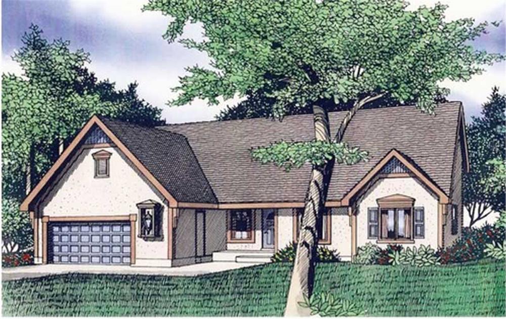 Front elevation of Traditional home (ThePlanCollection: House Plan #147-1046)
