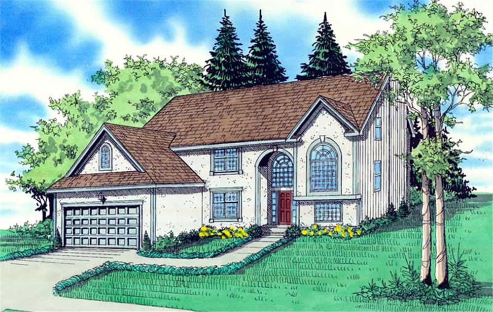 Front elevation of Contemporary home (ThePlanCollection: House Plan #147-1050)