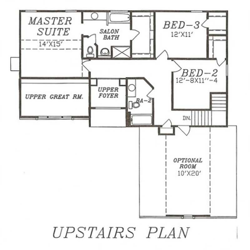 Floor Plan Second Story of Contemporary Plan #147-1055