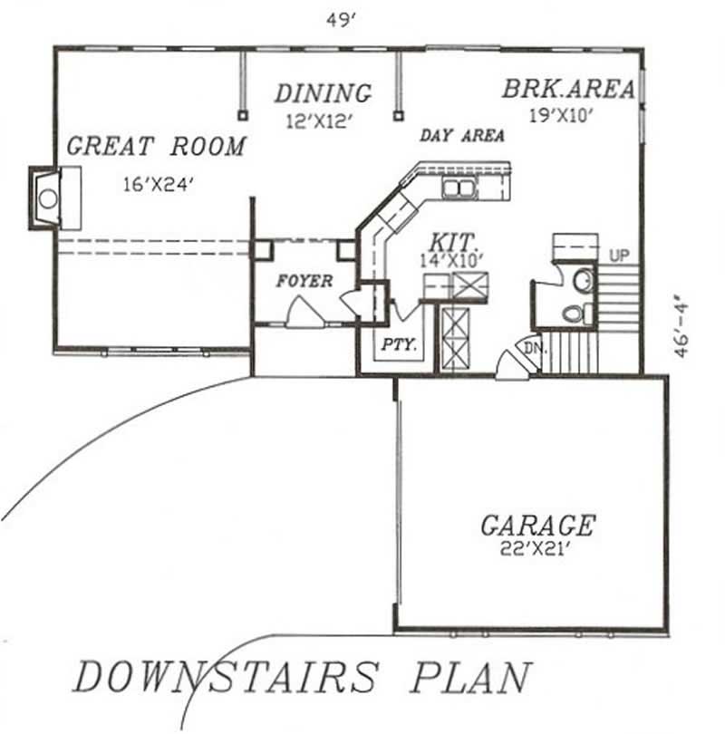 Floor Plan First Story of Contemporary Plan #147-1055