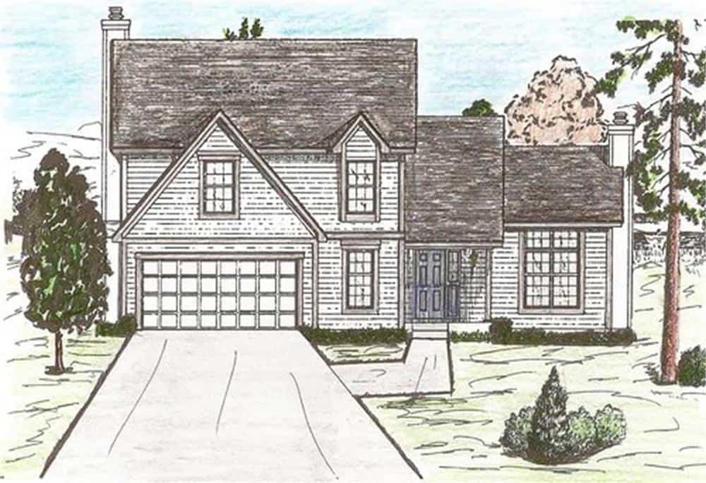 Front View of this 4-Bedroom, 2117 Sq Ft Plan - 147-1058