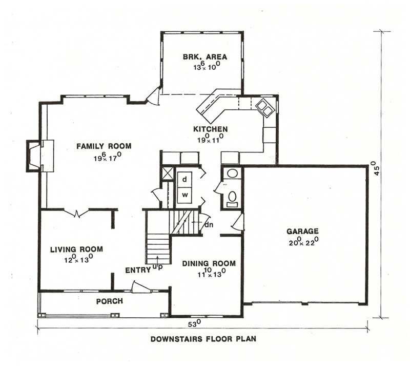 Floor Plan First Story of Craftsman Plan #147-1059