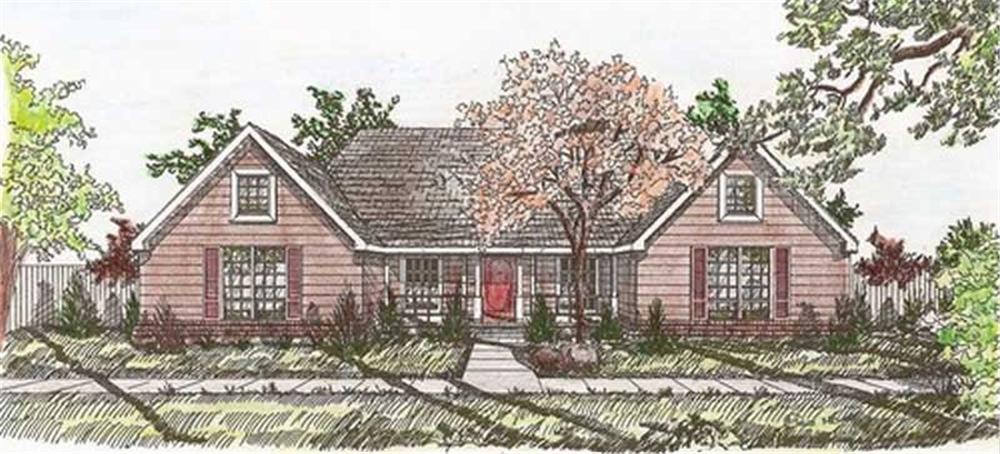 Front elevation of Ranch home (ThePlanCollection: House Plan #147-1063)