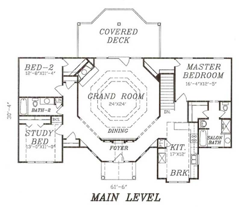 Floor Plan First Story of Country Plan #147-1075