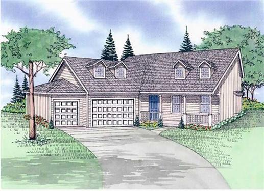 Front View of this 4-Bedroom, 2160 Sq Ft Plan - 147-1077