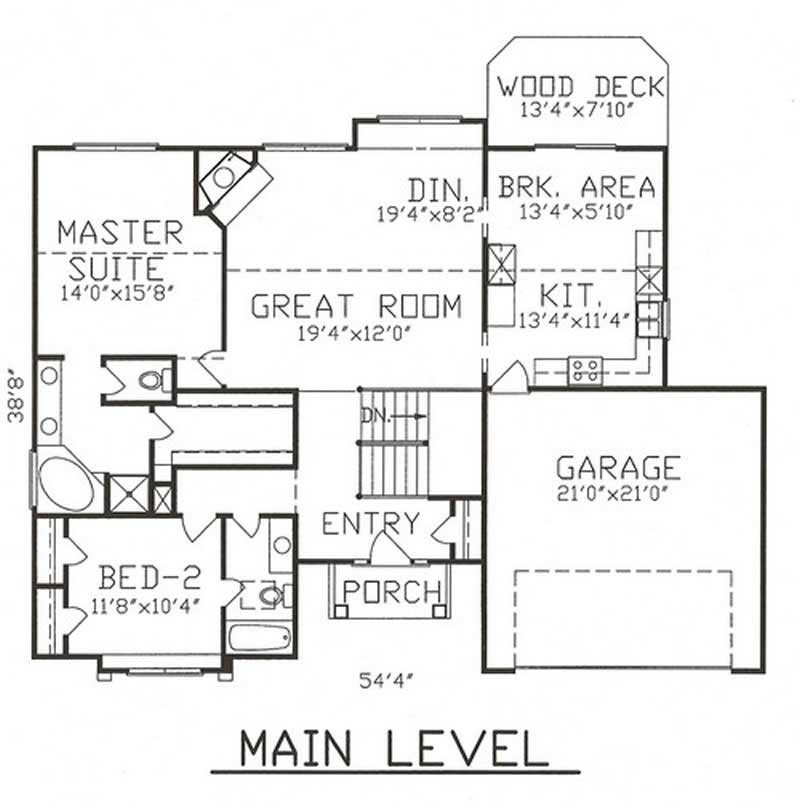 Floor Plan First Story of Traditional Plan #147-1079