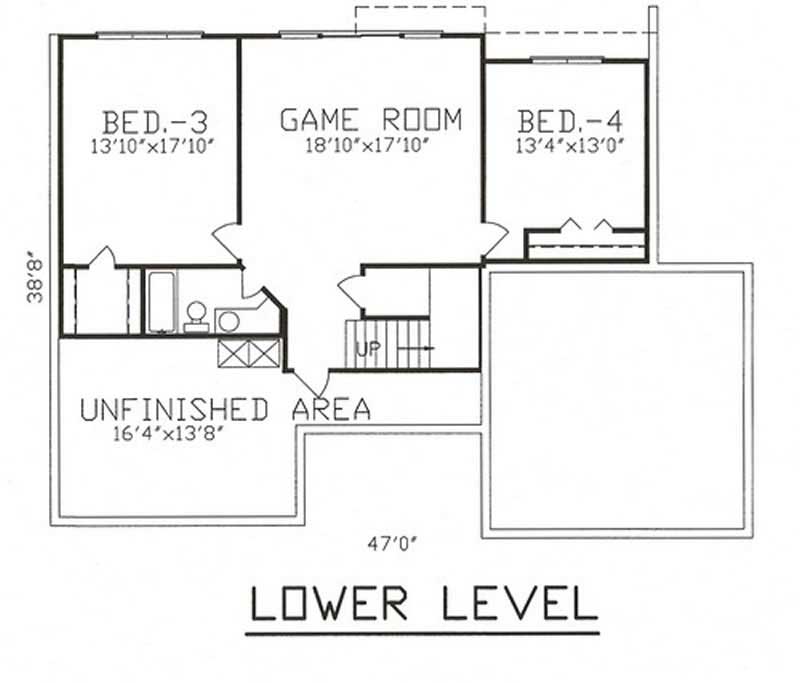Floor Plan Basement of Traditional Plan #147-1079