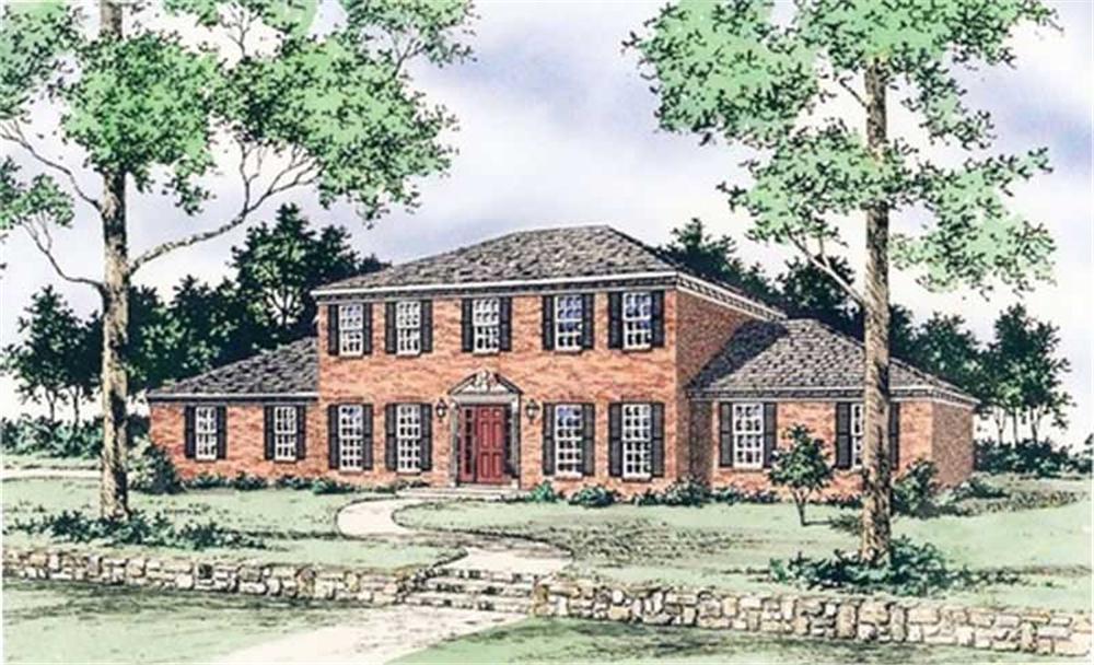 Front elevation of Traditional home (ThePlanCollection: House Plan #147-1093)
