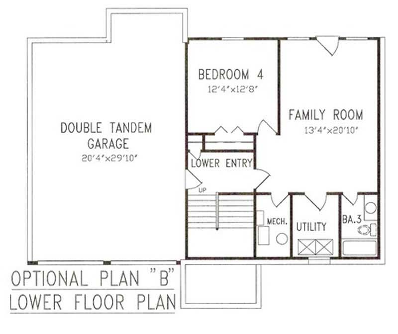 Floor Plan Basement of Traditional Plan #147-1104