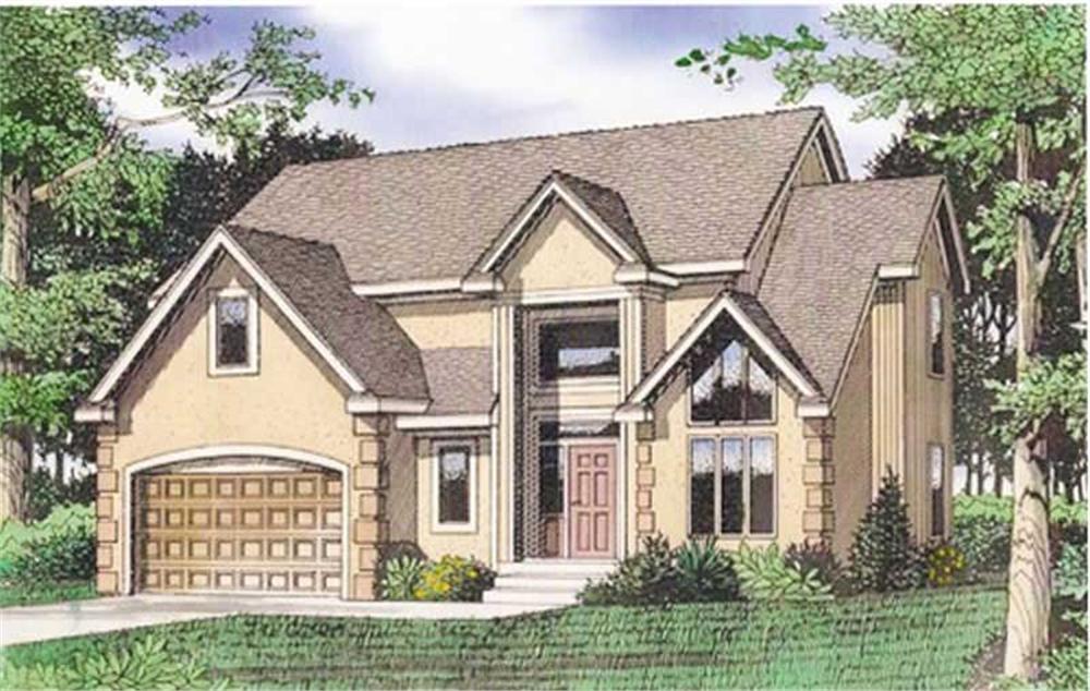 Front elevation of Mediterranean home (ThePlanCollection: House Plan #147-1109)