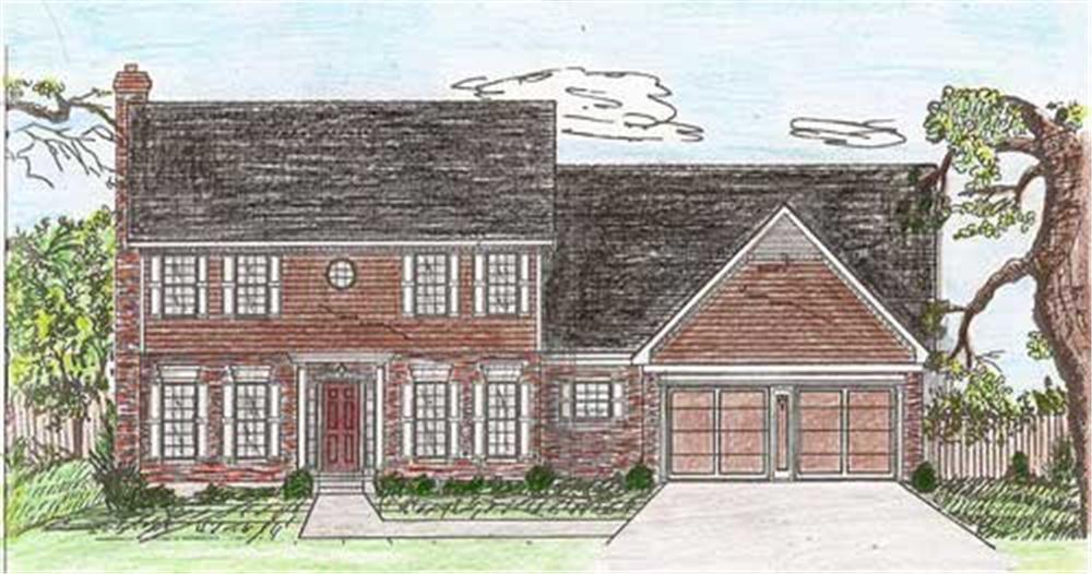 Front View of this 3-Bedroom, 2530 Sq Ft Plan - 147-1110