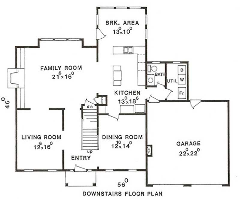Floor Plan First Story of European Plan #147-1112