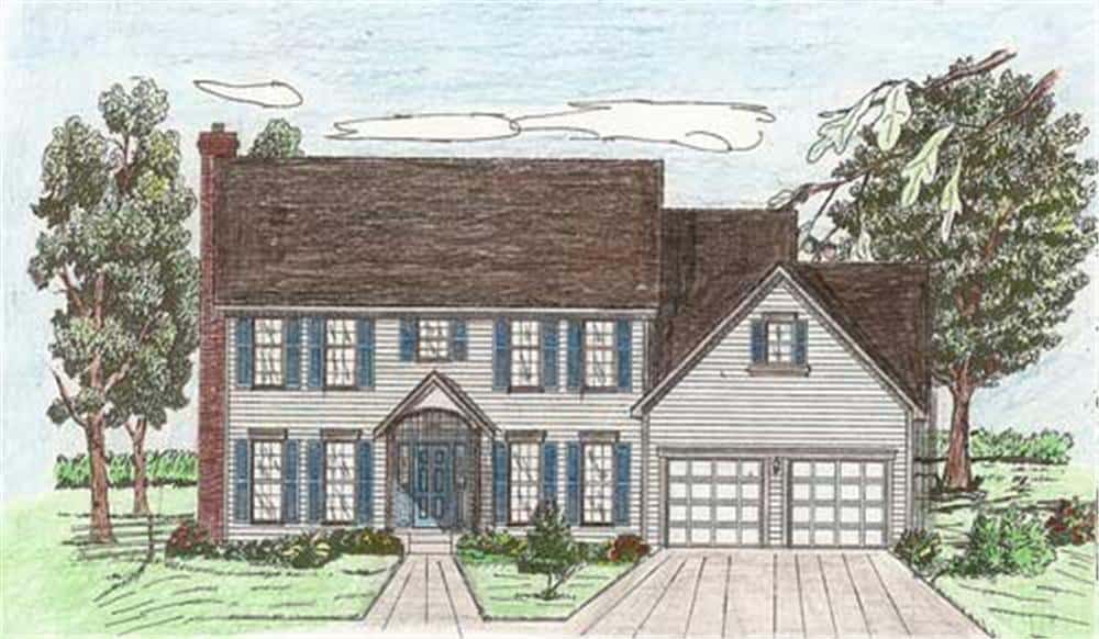 Front View of this 4-Bedroom, 2946 Sq Ft Plan - 147-1112
