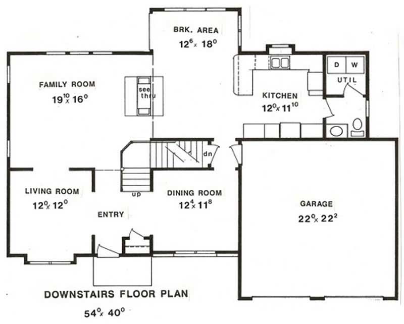 Floor Plan First Story of European Plan #147-1114