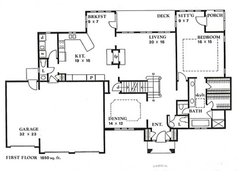 Floor Plan First Story of Mediterranean Plan #147-1115