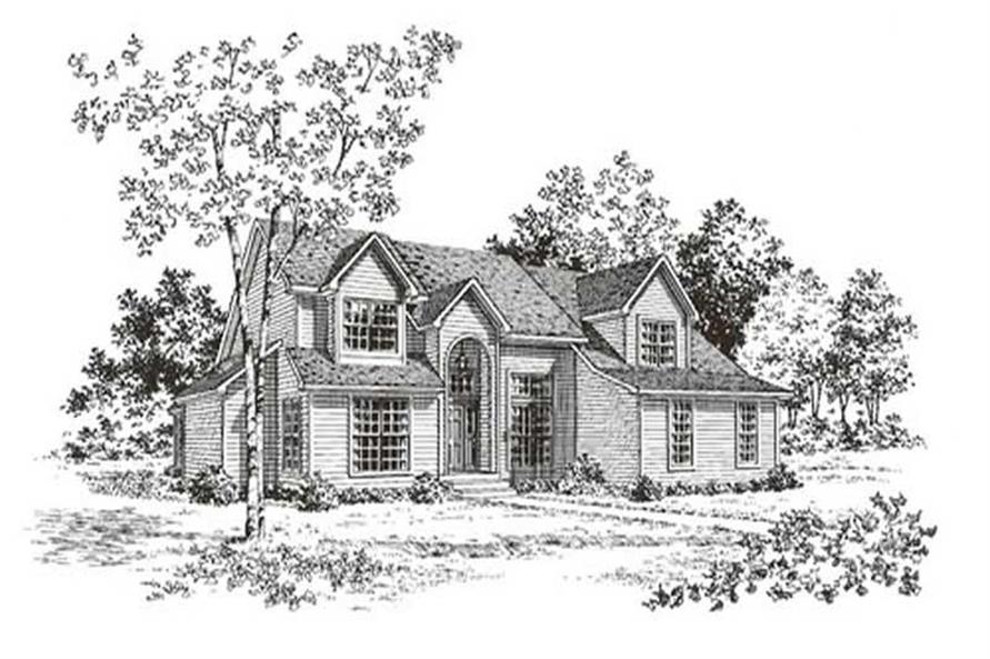 Home Plan Front Elevation of this 4-Bedroom,3068 Sq Ft Plan -147-1116