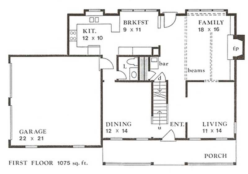 Floor Plan First Story of European Plan #147-1120