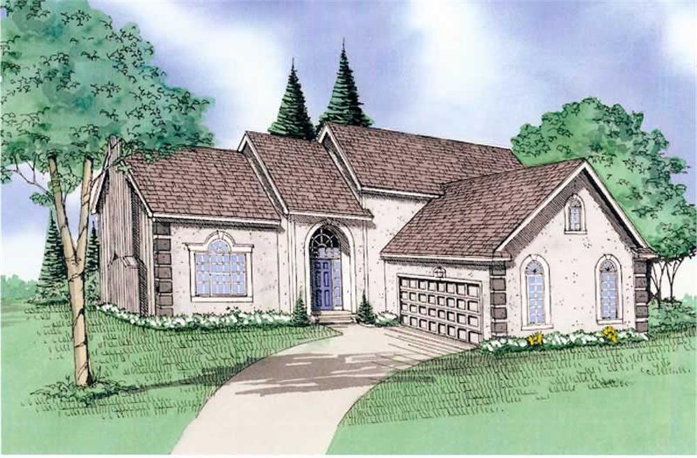 Front elevation of Traditional home (ThePlanCollection: House Plan #147-1124)