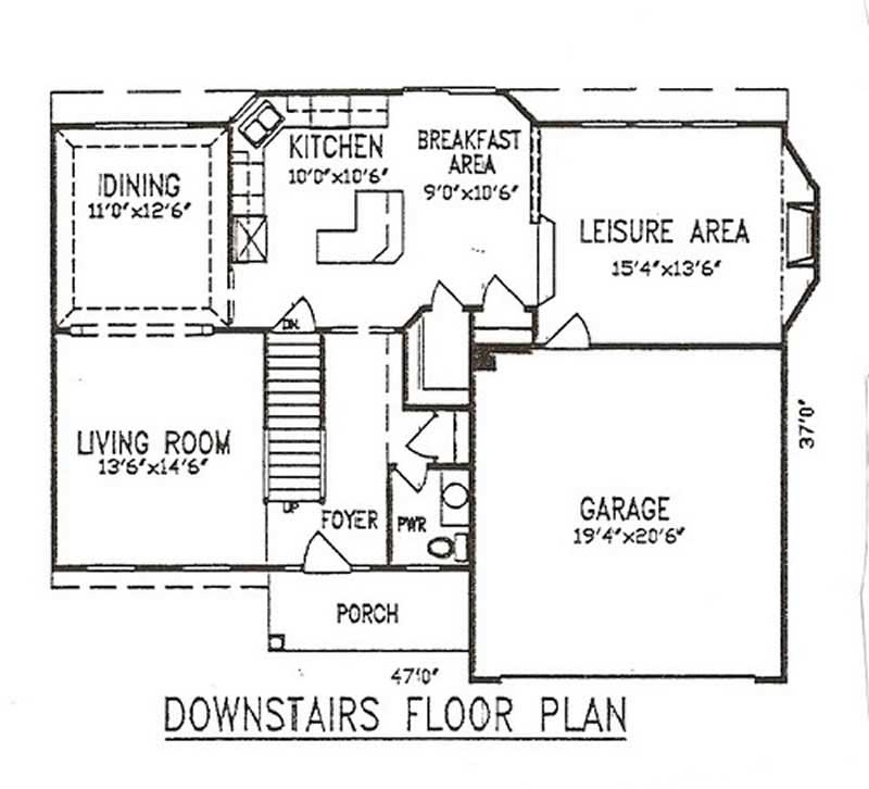 Floor Plan First Story of Country Plan #147-1131
