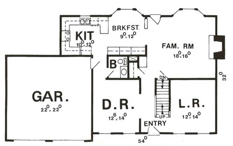 Floor Plan First Story of European Plan #147-1143
