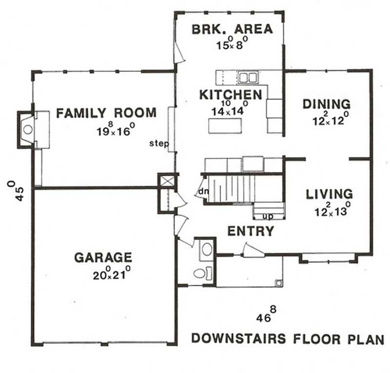 Floor Plan First Story of Traditional Plan #147-1144