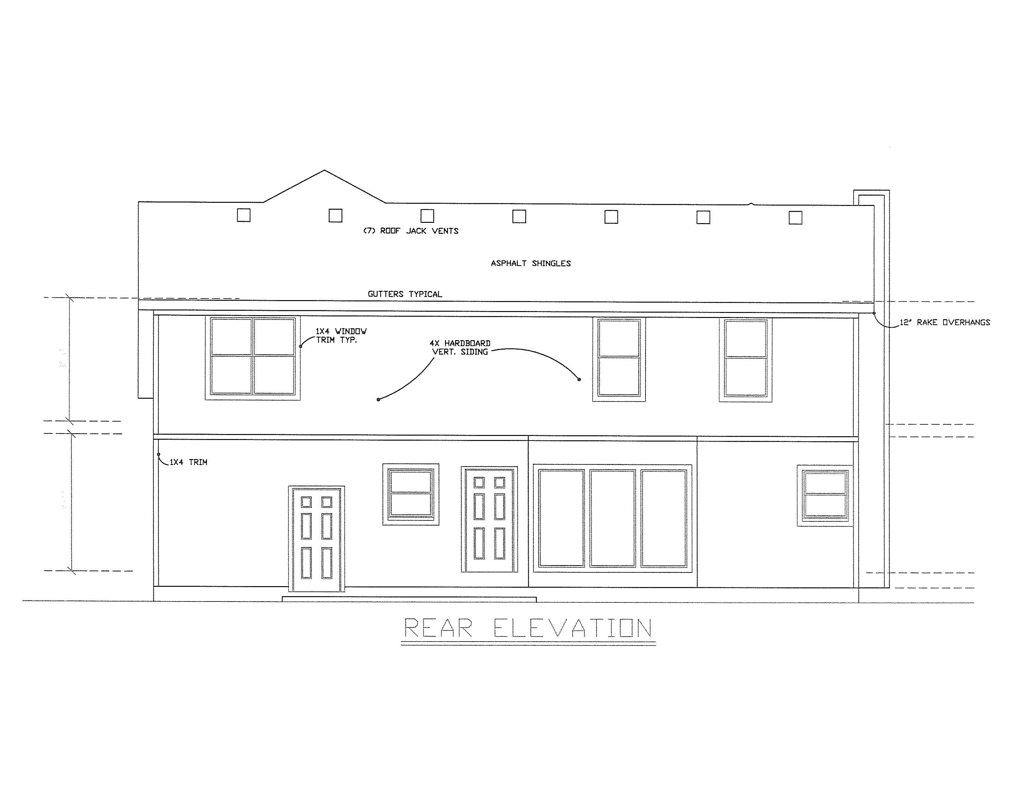 Home Plan Rear Elevation of this 3-Bedroom,2043 Sq Ft Plan -147-1151