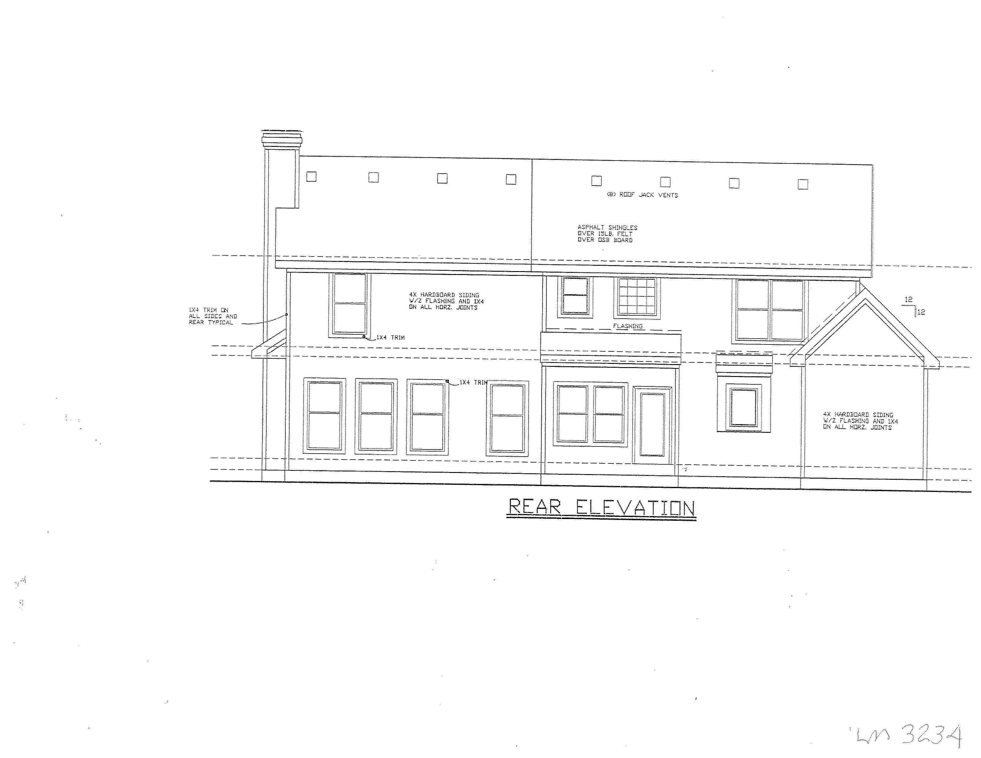 Home Plan Rear Elevation of this 4-Bedroom,2443 Sq Ft Plan -147-1153