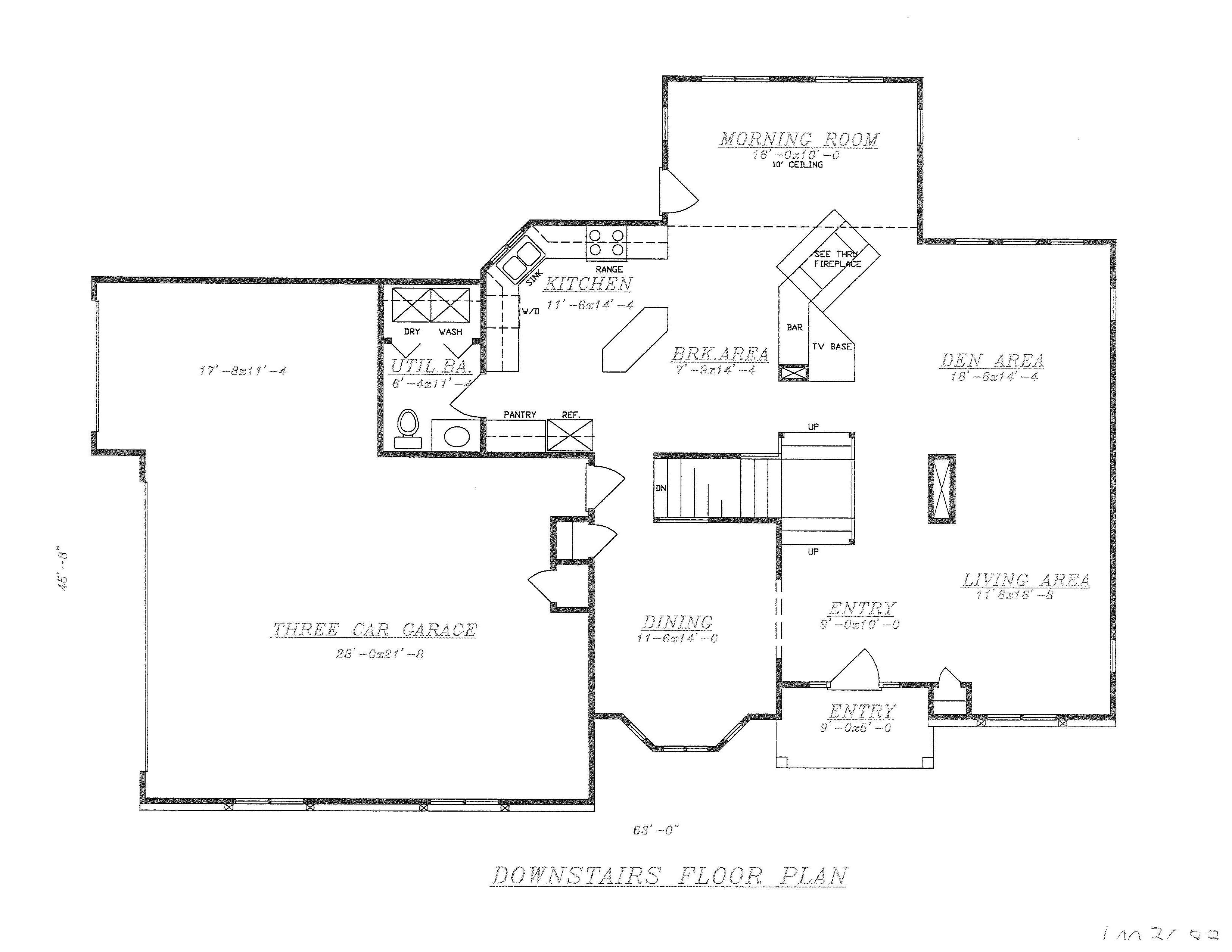 Floor Plan First Story of Luxury Plan #147-1154