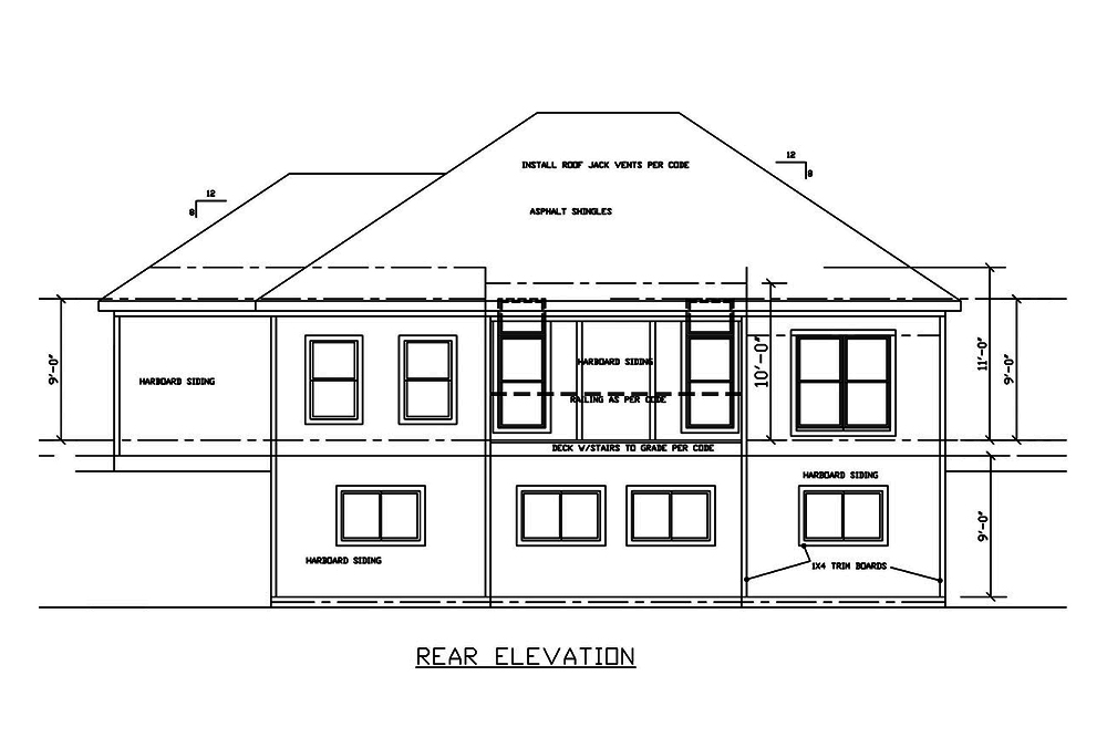 Home Plan Rear Elevation of this 4-Bedroom,2587 Sq Ft Plan -147-1158