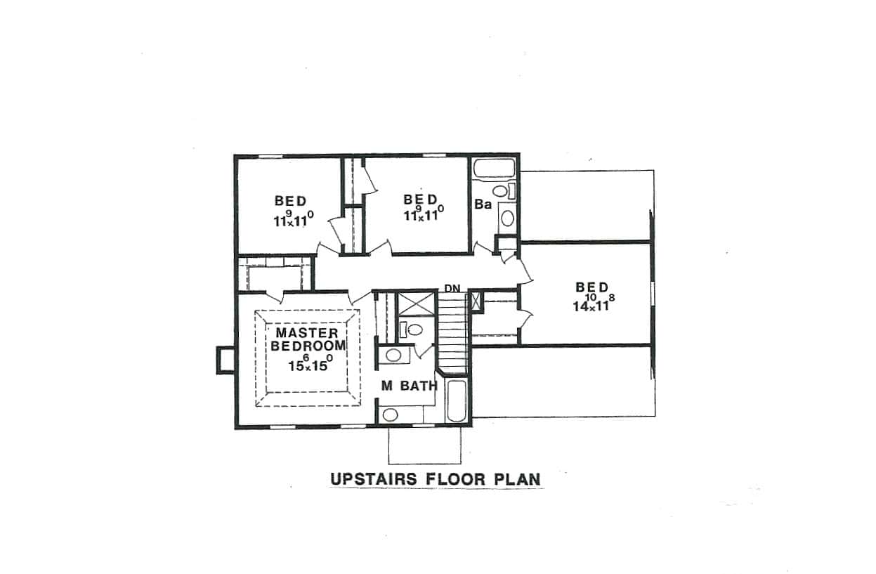 Upper Level of Traditional Plan #147-1167