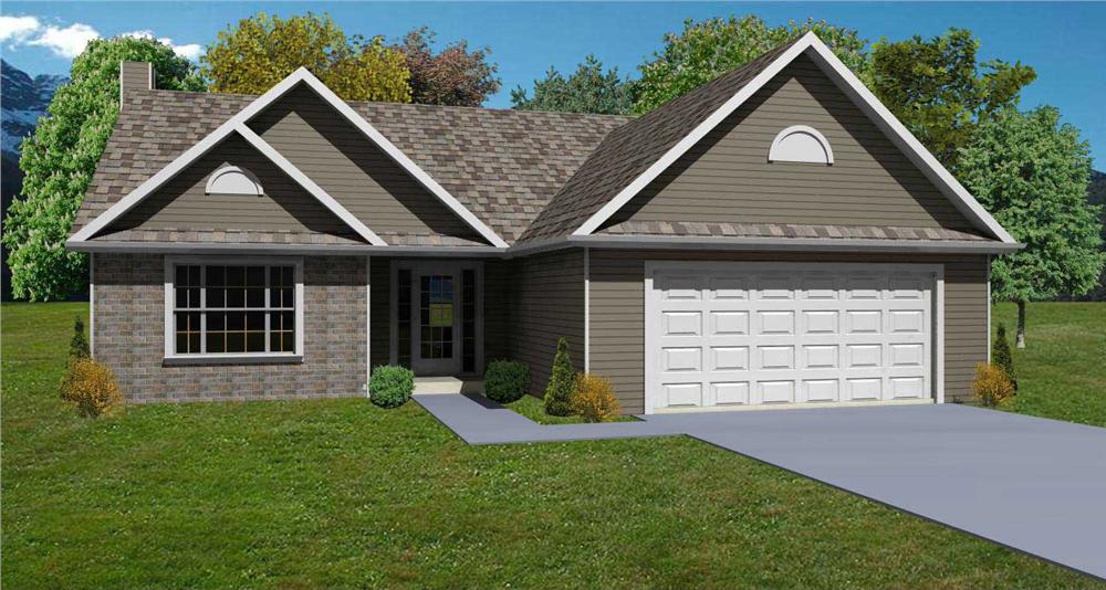 This is a well-done computer rendering for these Traditional Country Craftsman House Plans.