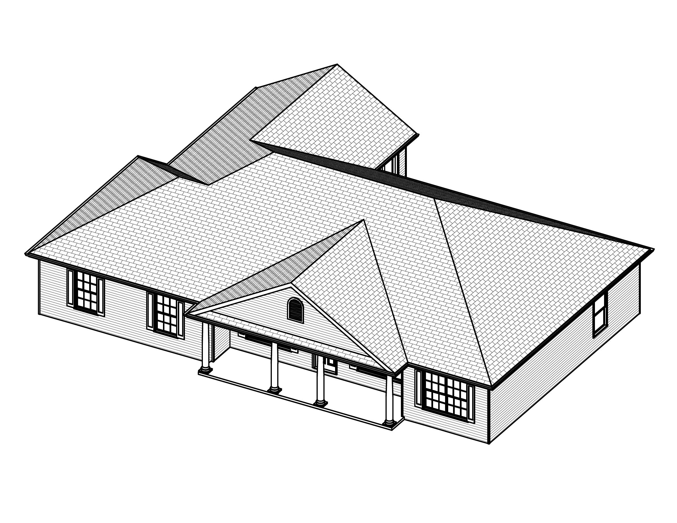 3D Floor Plan of this 3-Bedroom, 1714 Sq Ft Plan - 148-1002