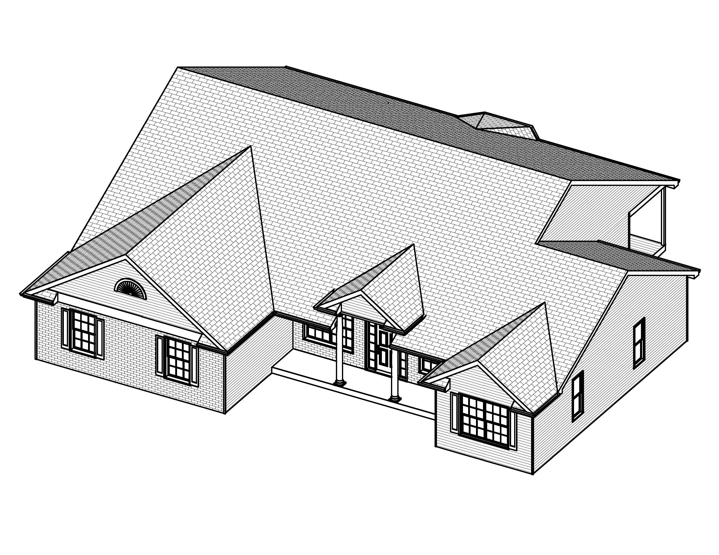 3D Floor Plan of this 3-Bedroom, 2078 Sq Ft Plan - 148-1003