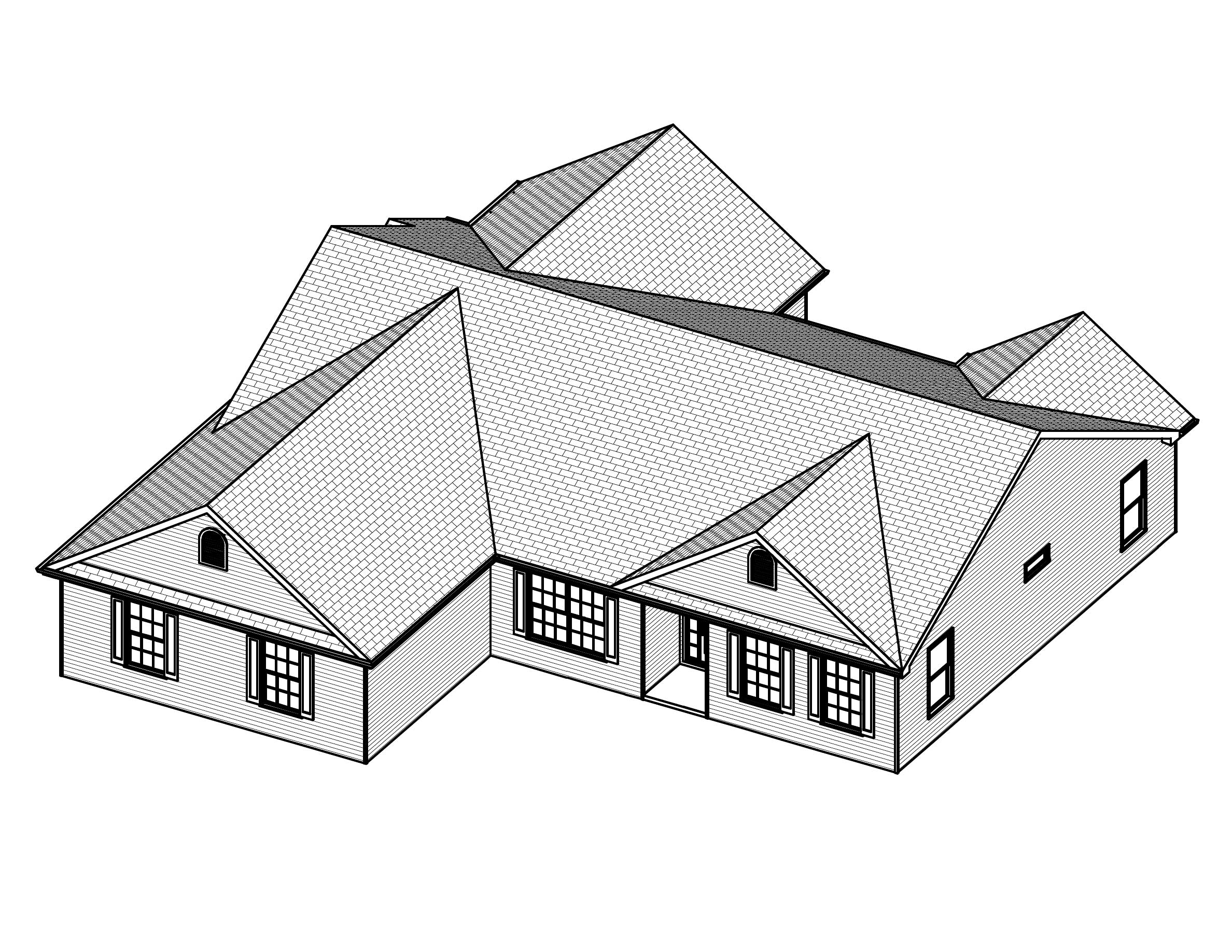 3D Floor Plan of this 3-Bedroom, 1980 Sq Ft Plan - 148-1007