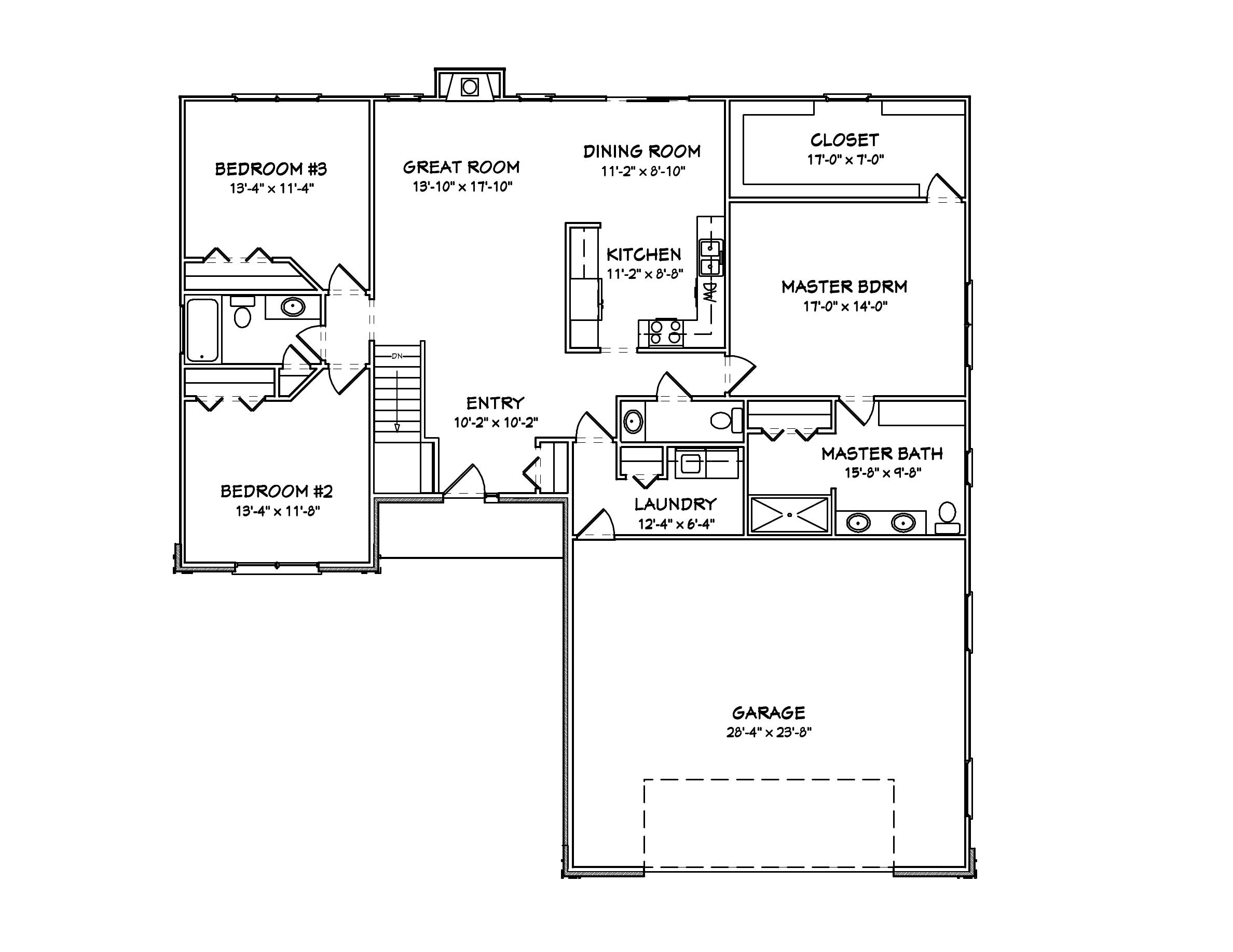 Floor Plan First Story of Country Plan #148-1008