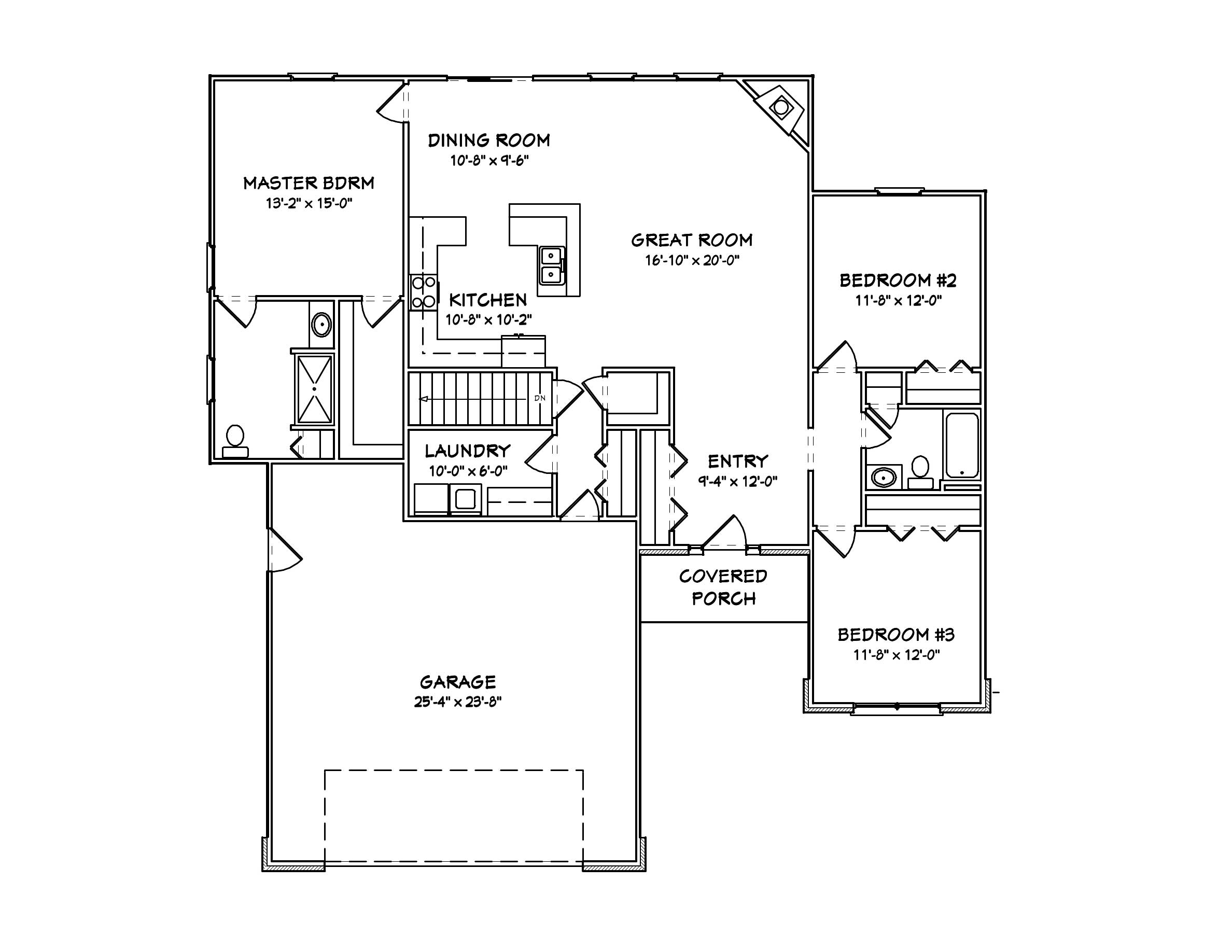 Floor Plan First Story of Country Plan #148-1009