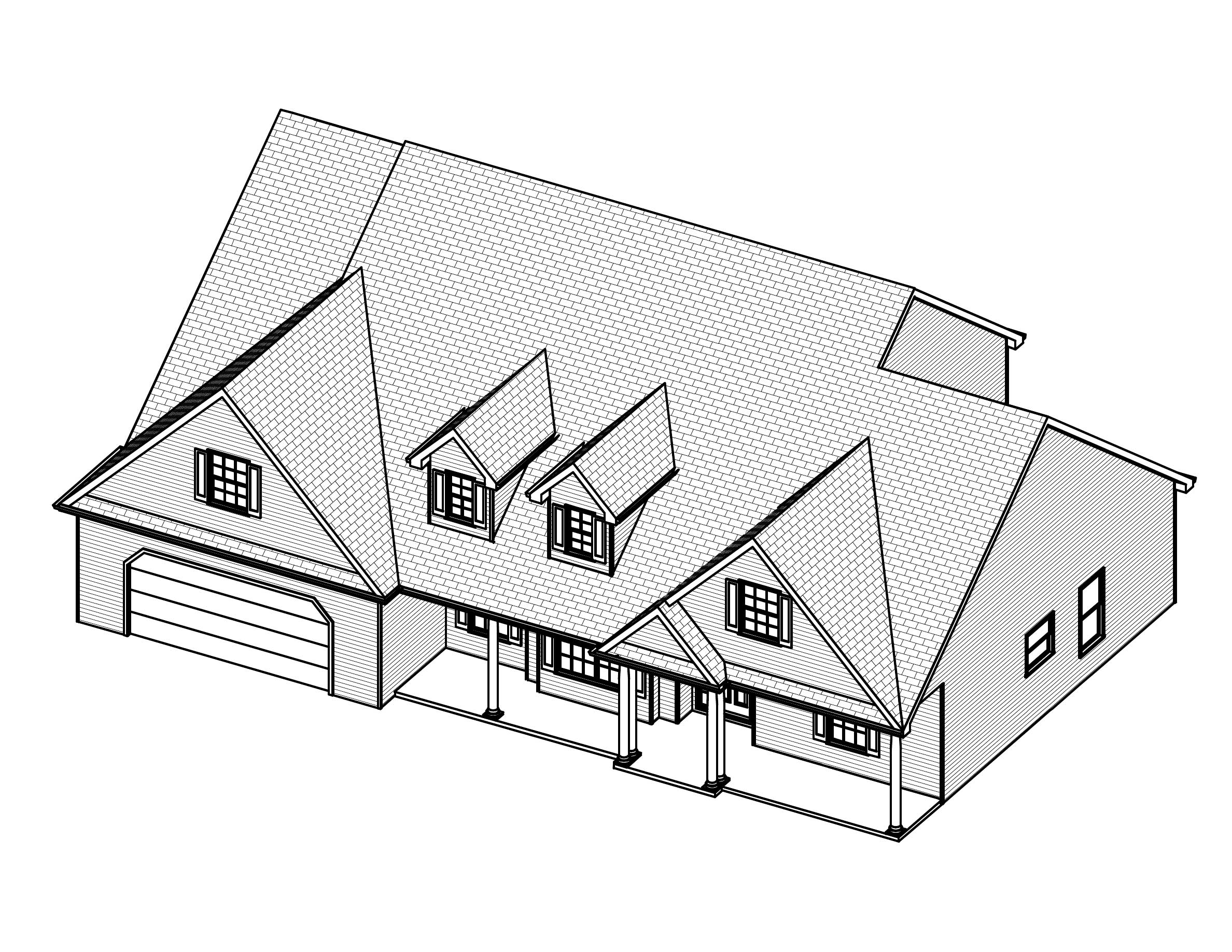 3D Floor Plan of this 3-Bedroom, 2002 Sq Ft Plan - 148-1012