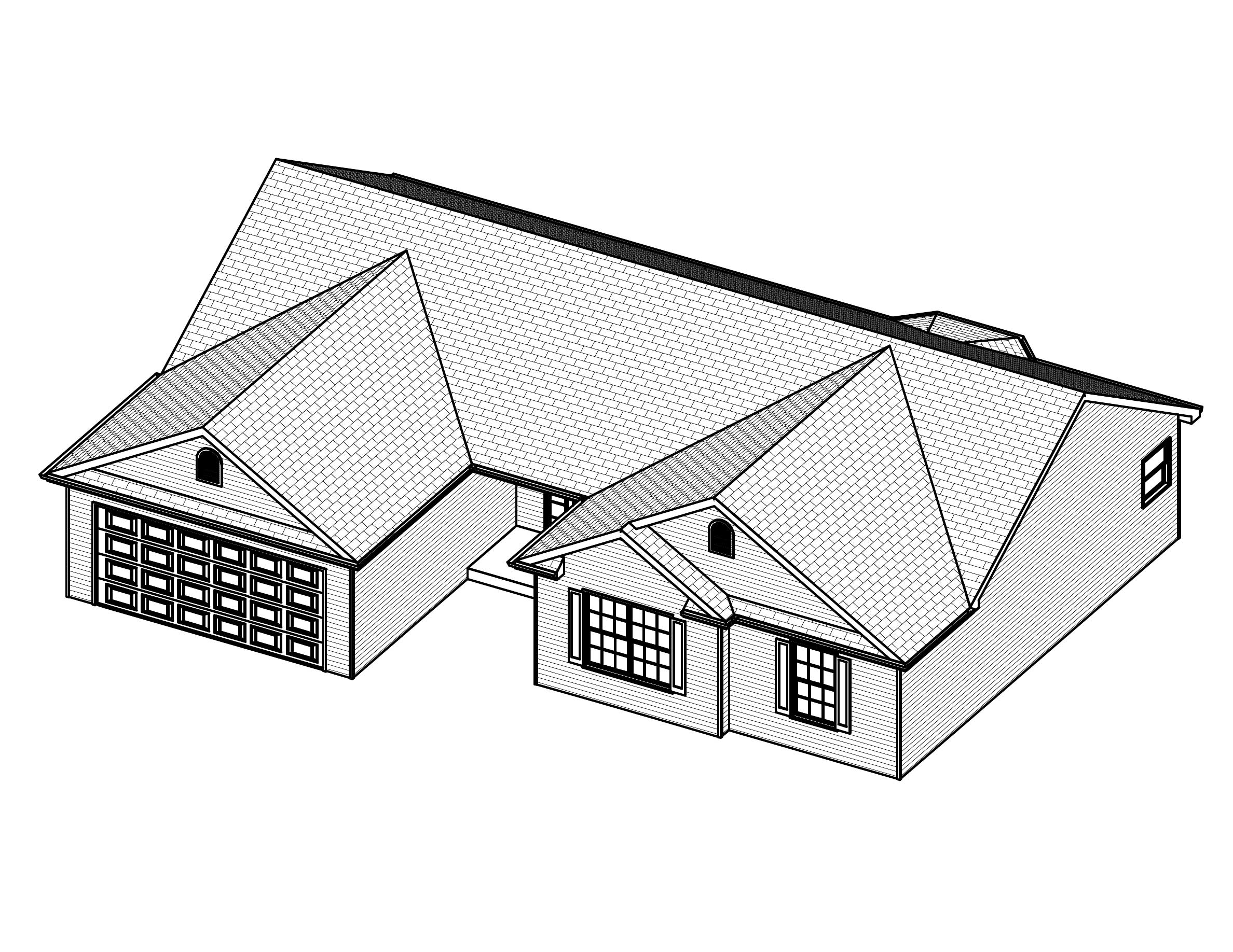 3D Floor Plan of this 3-Bedroom, 1418 Sq Ft Plan - 148-1018