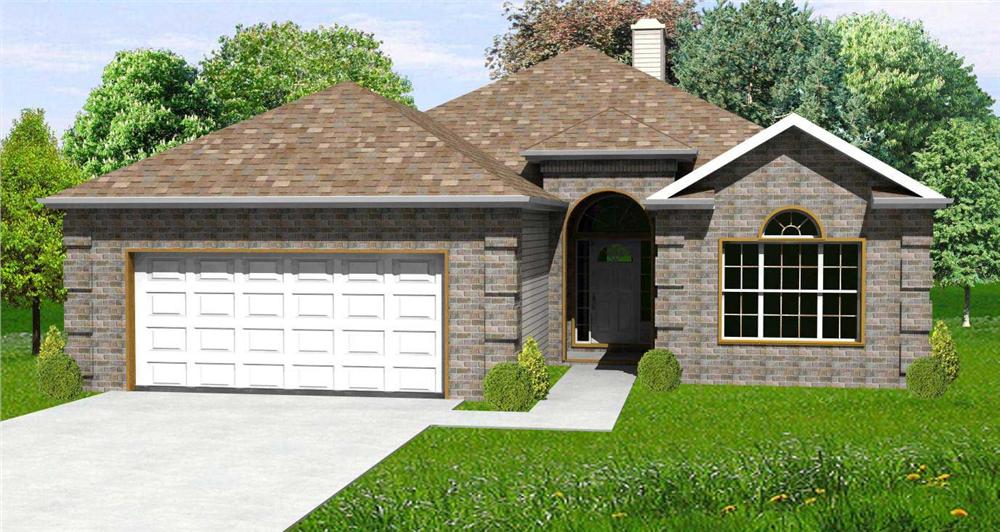 This is the front elevation of these European Home Plan.