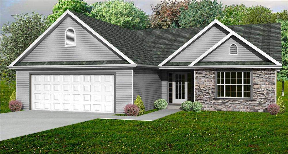 This is the rendering of these Cottage House Plans.