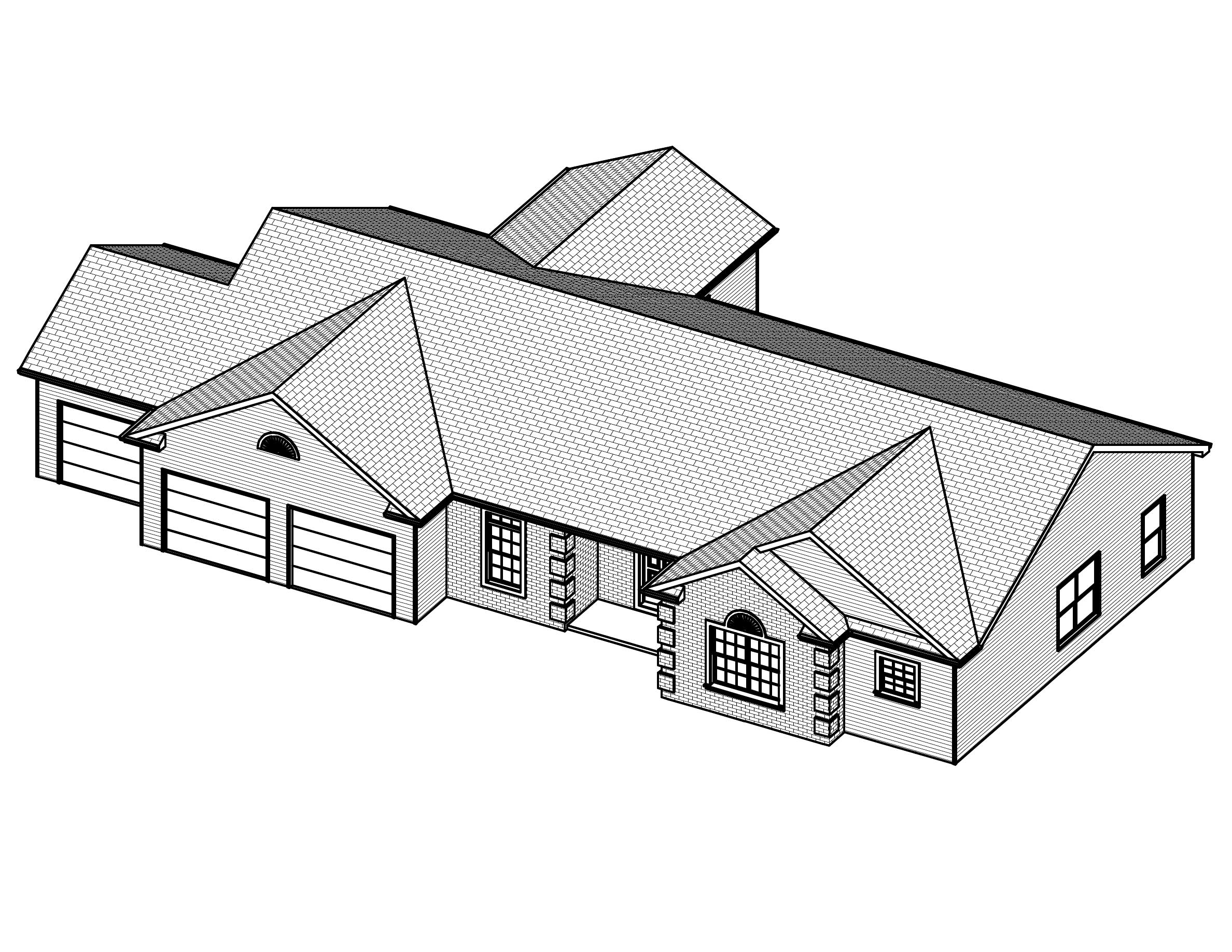 3D Floor Plan of this 3-Bedroom, 2112 Sq Ft Plan - 148-1037