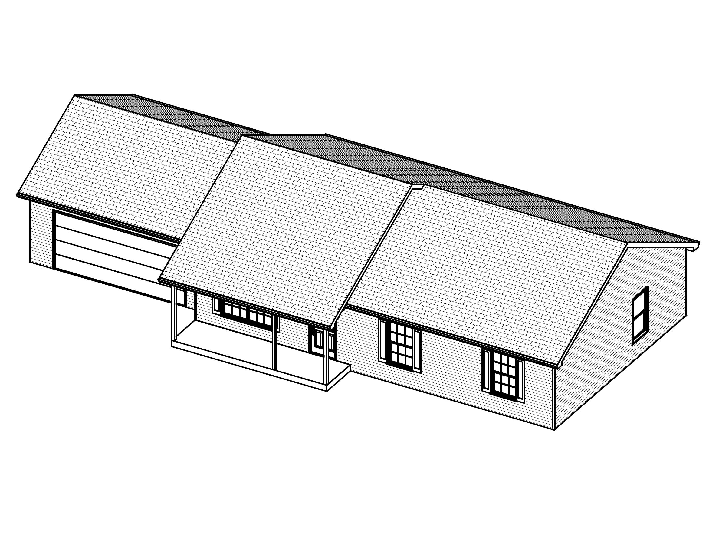 3D Floor Plan of this 3-Bedroom, 1232 Sq Ft Plan - 148-1038