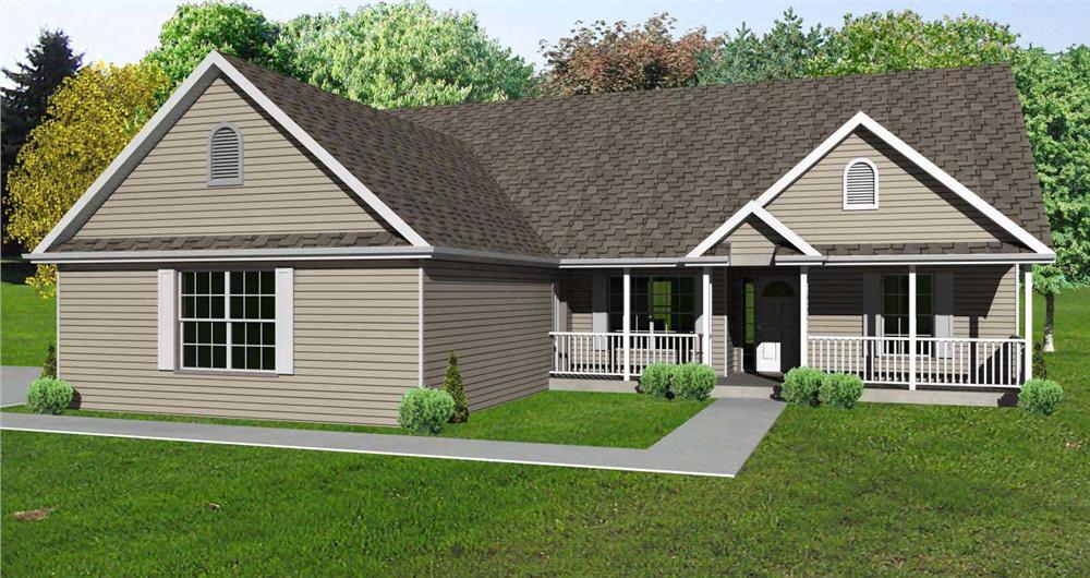 This is another computer rendering of these Ranch House Plans