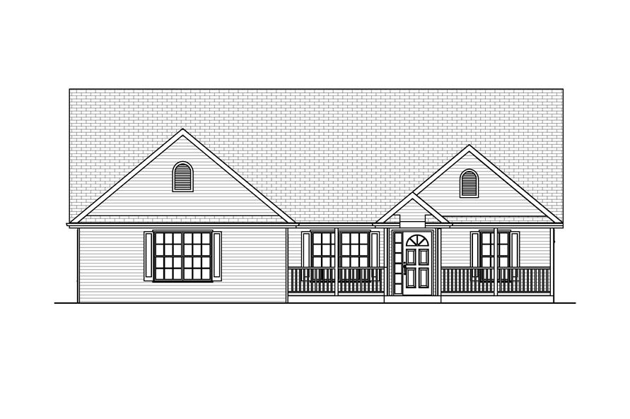Home Plan Front Elevation of this 3-Bedroom,1376 Sq Ft Plan -148-1042